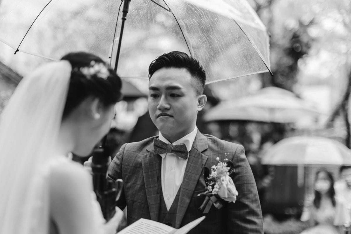 在陽明山的1956 Vintage 戶外婚禮場地舉行舉行令人嚮往的西式證婚午宴